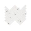 Full sheet view of White Glass Herringbone Mosaic Tile, Marble Look