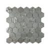 "Textured Gray Hexagon Glass Mosaic Tile, 12x12 inch sheet