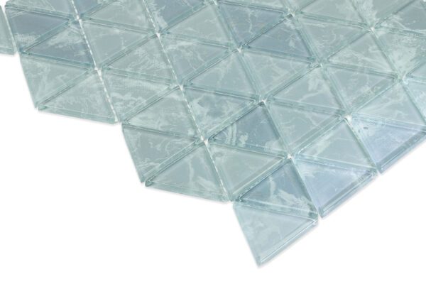 Gray Marble Look Glass Triangle Mosaic Tile - HXT9834 - Image 2