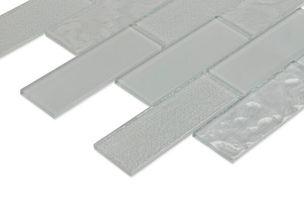 Subtle Depth: Gray Textured Glass Subway Tile - K007 - Image 2
