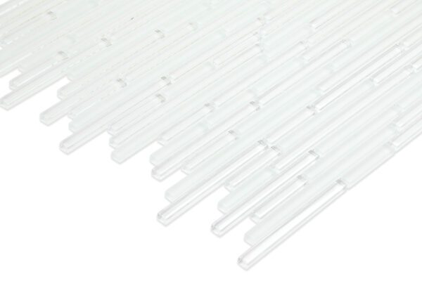 Linear Luminosity: White Iridescent Glass Stick Mosaic Tile - K8101 - Image 2