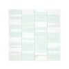 Marble and glass rectangular mosaic tile with a mix of smooth glass and subtly veined marble, arranged in a modern rectangular pattern.
