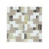 Natural tone marble and glass square mosaic tile with a blend of earthy tones and textures, designed to add a serene and sophisticated touch to interior spaces.