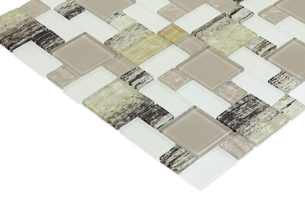 Earthy Elegance: Brown Glass Square Mosaic Tile - MX057 - Image 2
