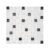White glass and metal mosaic tile featuring three types of glass finishes (polished, cracked) and metal accents, mesh-mounted for easy installation.