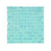 Iridescent turquoise mosaic glass tile with a subtle rainbow shimmer, designed to add aquatic radiance to interior spaces.