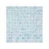 Grey iridescent textured glass mosaic tile with a subtle rainbow shimmer, designed to add an ethereal glow and natural texture to interior spaces.