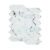 White marble look glass picket mosaic backsplash tile with black veins, featuring a glossy finish and a modern interpretation of a hexagon pattern.