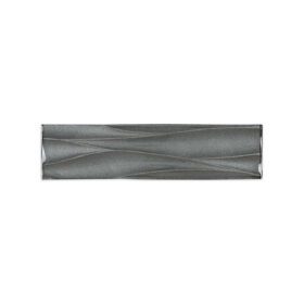 "Textured gray glass subway tile, 3x12 inch, for kitchen and bathroom walls.