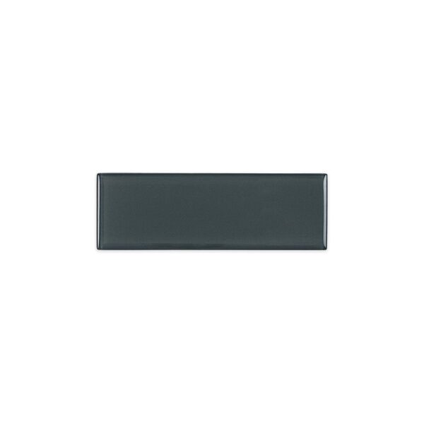 3x9 inch dark grey subway glass tile with a glossy finish, designed to add sleek sophistication to interior spaces.