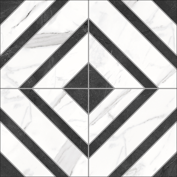 Square Mosaic Calacatta Pulpis Nero